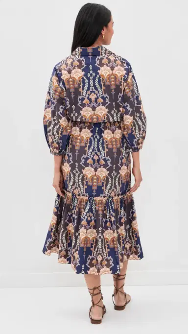 Cara Cara Hutton Dress Flora Facade Blue | Thumbnail 4