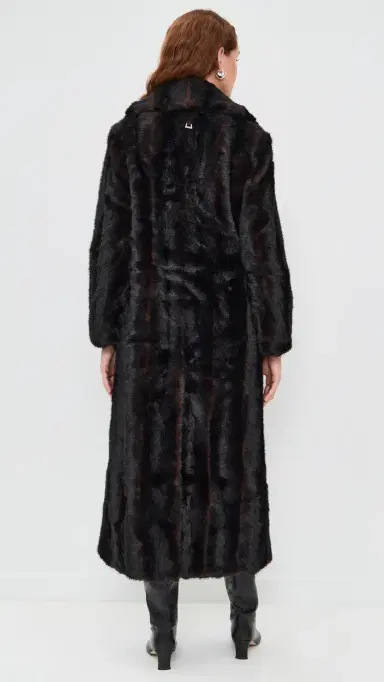 Apparis Gabrielle Shaved Mink Maxi Coat Noir Multi | Thumbnail 3 Apparis Gabrielle Shaved Mink Maxi Coat Noir Multi | Thumbnail 3