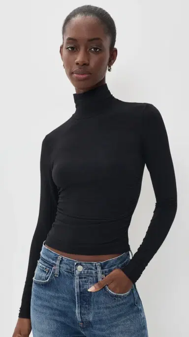 James Perse Melange Jersey Turtleneck | Thumbnail 2 James Perse Melange Jersey Turtleneck | Thumbnail 2