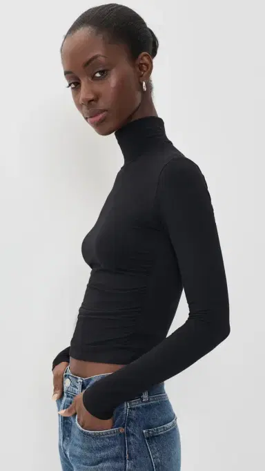 James Perse Melange Jersey Turtleneck | Thumbnail 4 James Perse Melange Jersey Turtleneck | Thumbnail 4