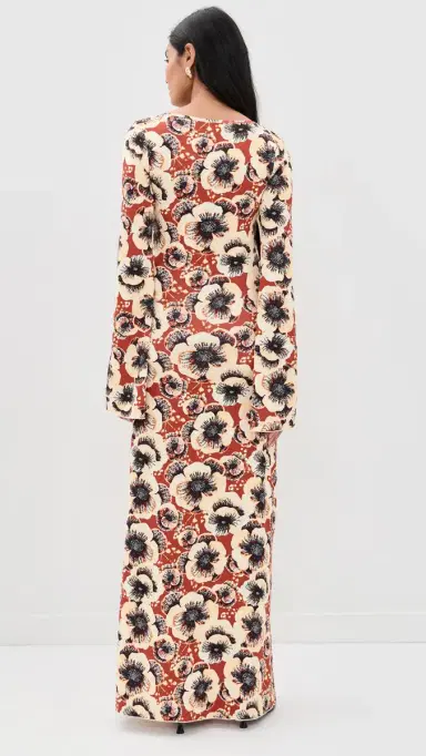 Eywasouls Malibu Diana Bell Maxi Dress Amber Poppy | Thumbnail 3