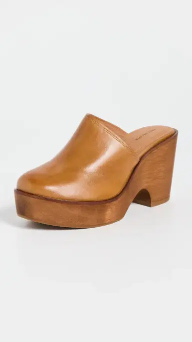 Free People Hudson Wedge Clogs Luggage Leather | Thumbnail 2