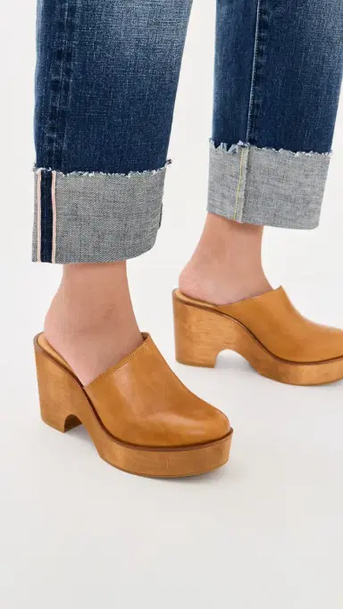 Free People Hudson Wedge Clogs Luggage Leather | Thumbnail 3