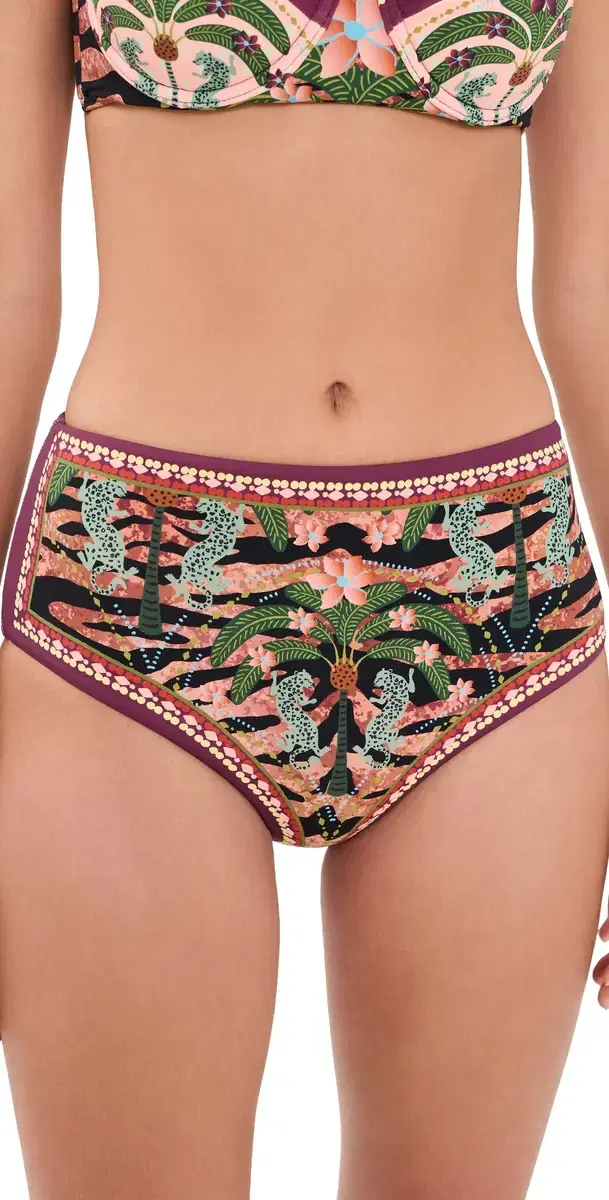 BEACH RIOT Marcella Bikini Bottoms Deep Jungle L
