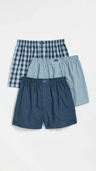 Tommy John Woven Boxer 3-Pack Dress Blues Gents/Cerulean Pla | Thumbnail 2