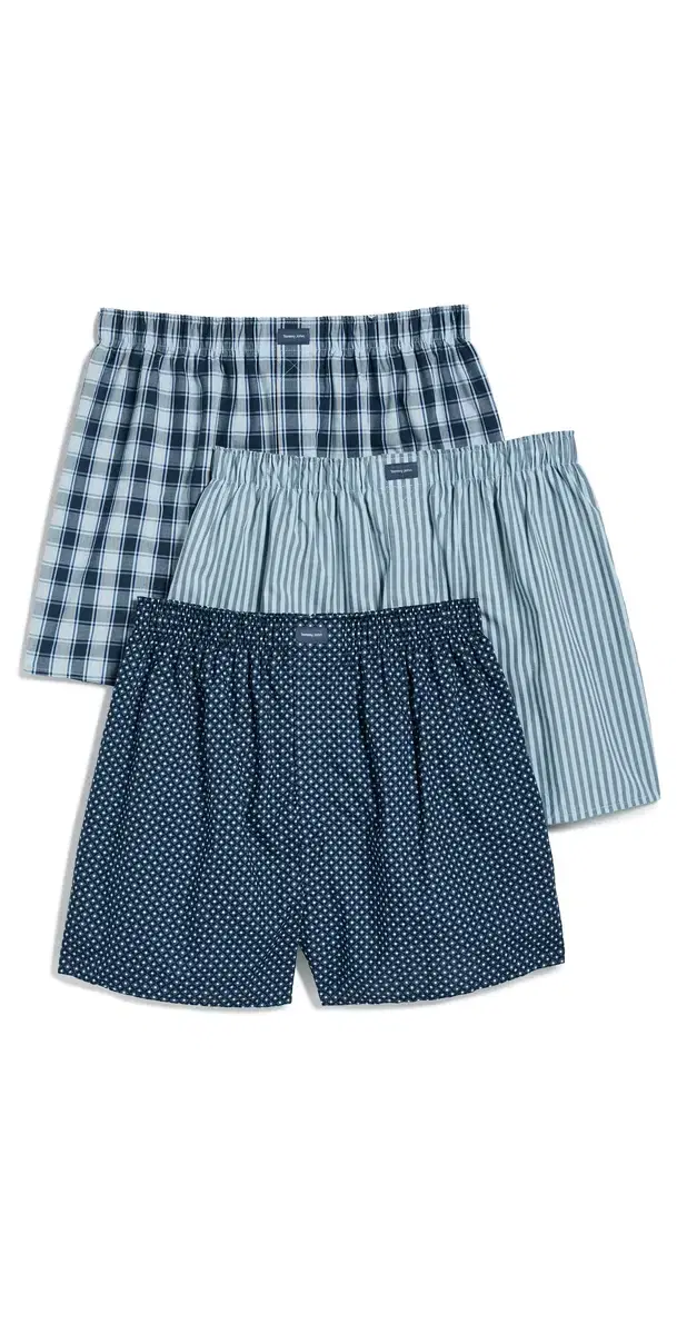 Tommy John Woven Boxer 3-Pack Dress Blues Gents/Cerulean Pla