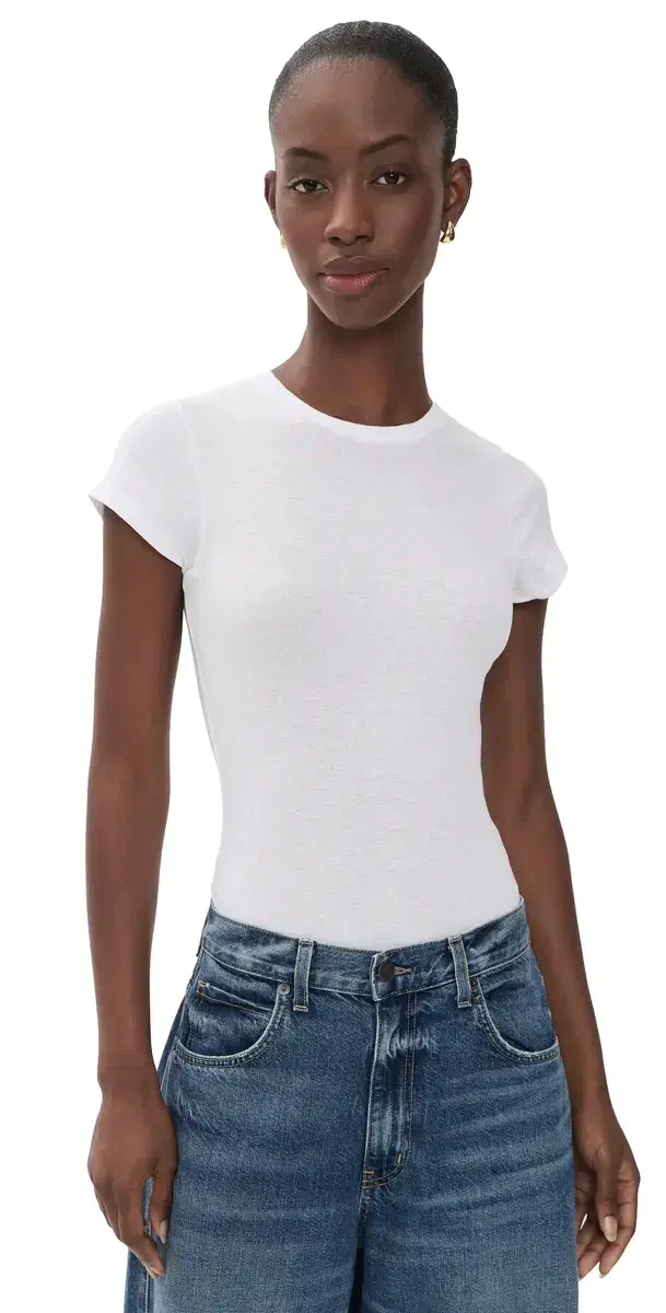 RE/DONE 60s lim Tee Thong Bodysuit Optic White