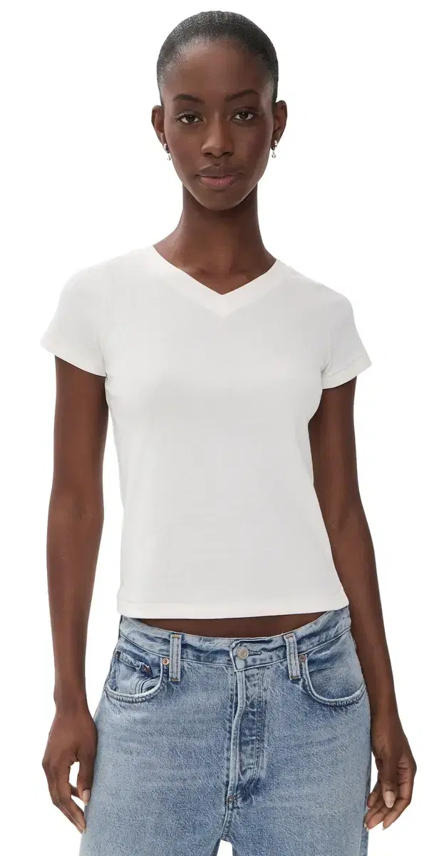 DL1961 hrunken Tee V-Neck White