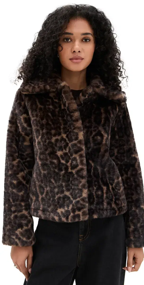 Apparis Elis Faux Fur eopard Print Coat Dark eopard