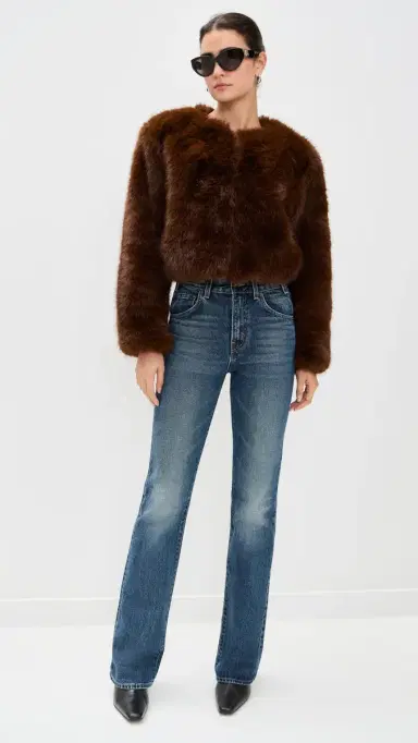 BLANKNYC Gala Affair Faux Fur Jacket Brown | Thumbnail 5