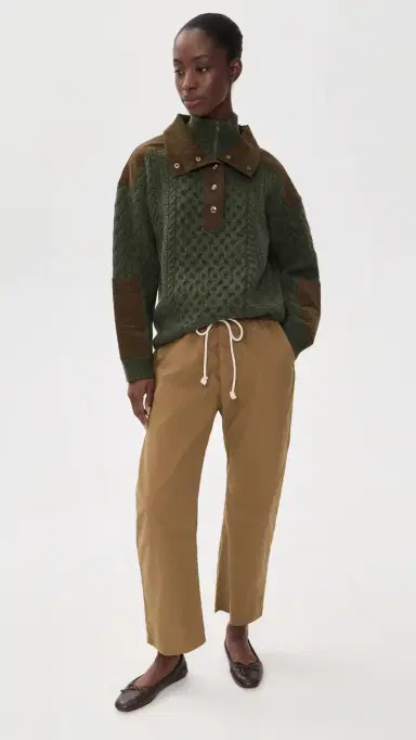 Sea Allen Cable Half Zip Double Layer Sweater | Thumbnail 5 Sea Allen Cable Half Zip Double Layer Sweater | Thumbnail 5