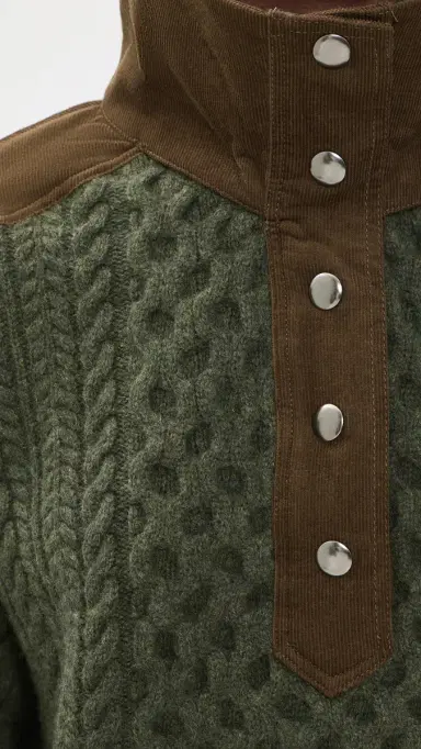 Sea Allen Cable Half Zip Double Layer Sweater | Thumbnail 6 Sea Allen Cable Half Zip Double Layer Sweater | Thumbnail 6