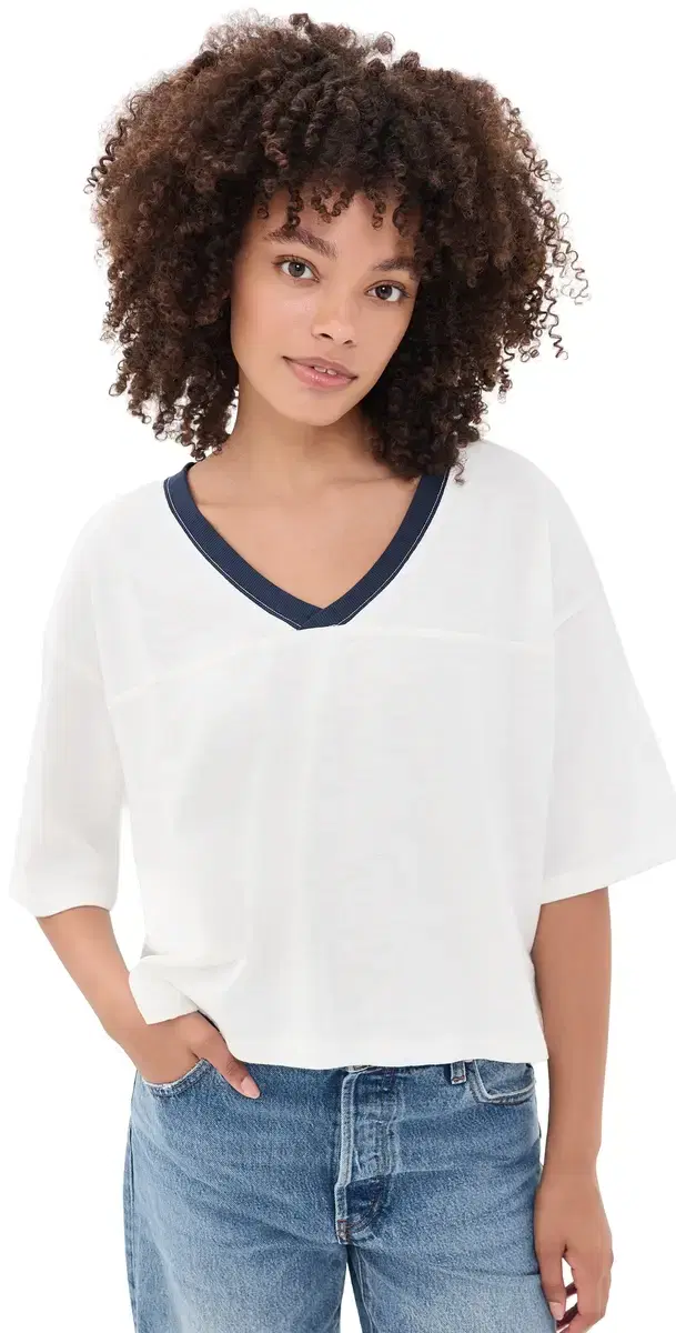 Askk NY Football Tee Natural/ Navy