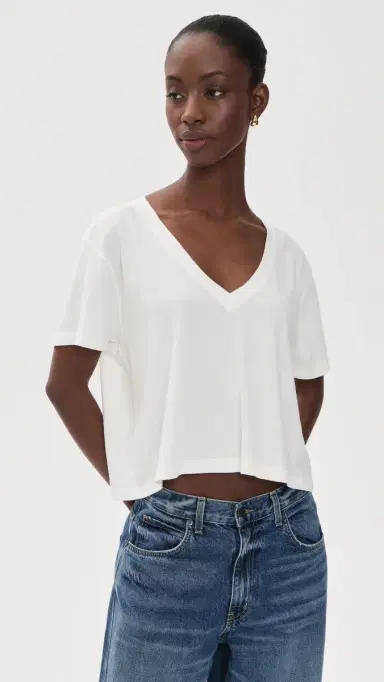 Askk NY Shrunken V Neck Tee | Thumbnail 2