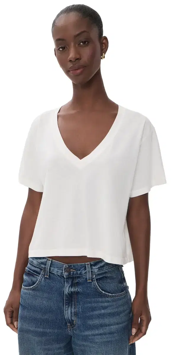 Askk NY Shrunken V Neck Tee