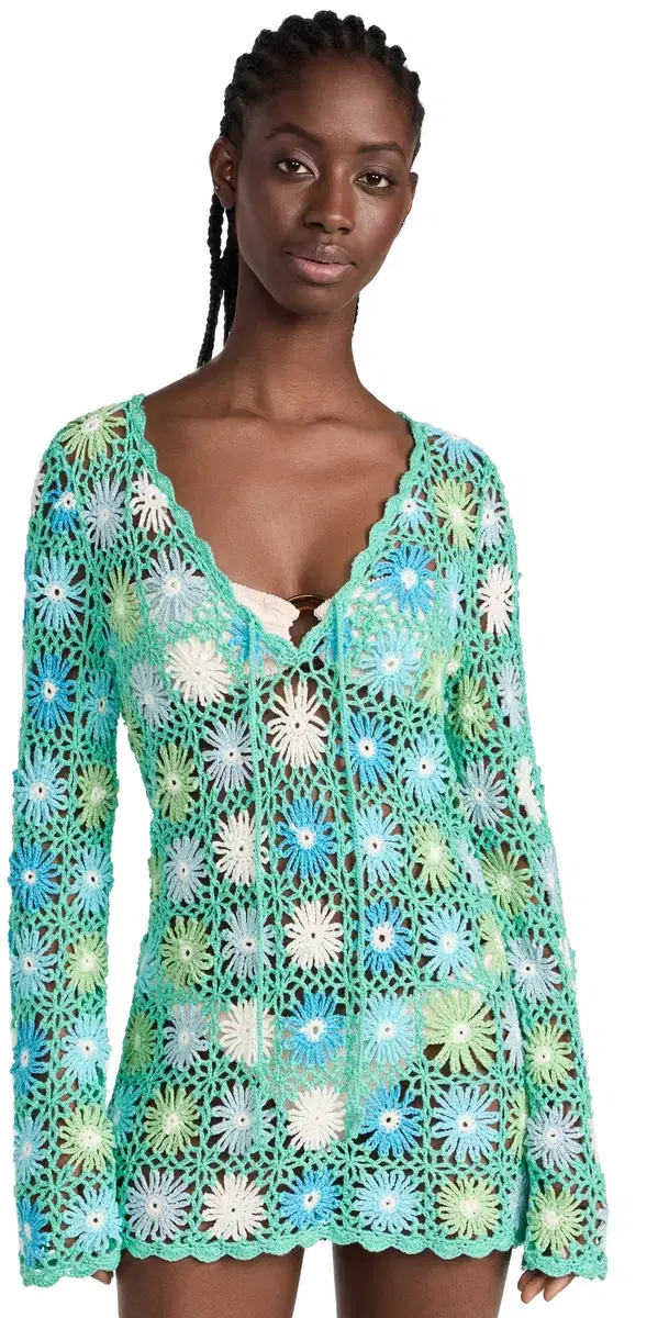 Show Me Your Mumu Vacay Mini Coverup Blue ulti Floral