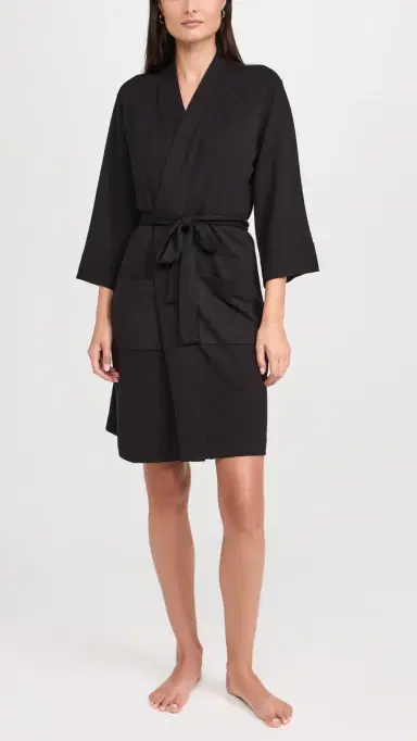 PJ Salvage Jammie Robe Black | Thumbnail 5
