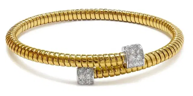 Wish Fine Jewelry 0.50ct Diamond 18K Gold Statement Bangle Bypass Bracelet