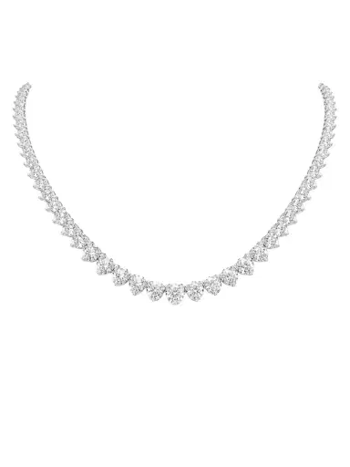 Wish Fine Jewelry 8.77ct Diamond 18K Gold Graduated Tennis Necklace | Thumbnail 1