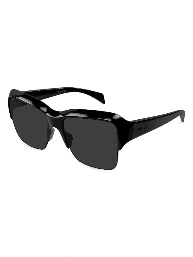 Gucci Men's 70's Nuances 57MM Navigator Sunglasses - Black