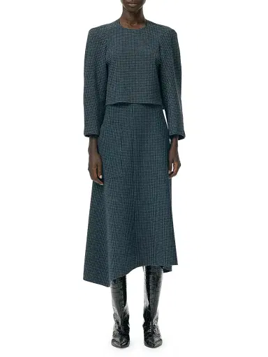 Tibi Women's Camille Check Origami Faux-Wrap Skirt | Thumbnail 2 Tibi Women's Camille Check Origami Faux-Wrap Skirt | Thumbnail 2
