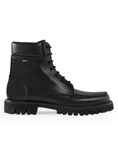 Giuseppe Zanotti Men's Nerus Leather Lace-Up Boots - Nero Suola - Size 13 | Thumbnail 1