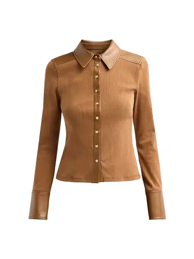 Cinq à Sept Women's Magali Cotton-Blend Ribbed Top - Chocolate Milk | Thumbnail 1