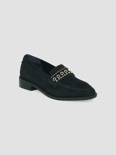 Cinq à Sept Women's Resort Gretta Mixed-Metal Studded Loafers - Navy | Thumbnail 2