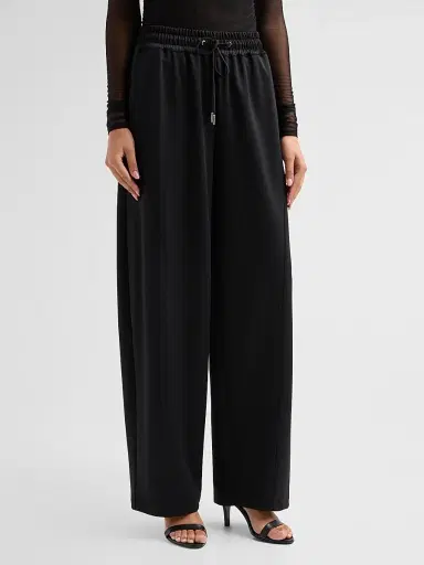 Cinq à Sept Women's Cobain Satin Drawstring Pants - Black | Thumbnail 4