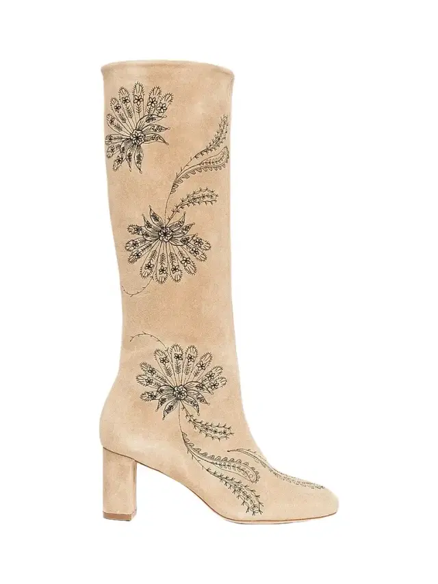 Cinq à Sept Women's Resort Dani 70MM Embroidered Suede Boots - Brown Sugar