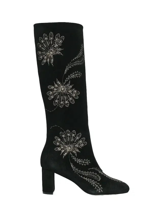 Cinq à Sept Women's Resort Dani 70MM Embroidered Suede Boots - Black