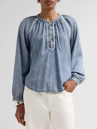 RAILS Women's Tali Embroidered Raglan-Sleeve Top - Blue Ridge - Size XS | Thumbnail 4 RAILS Women's Tali Embroidered Raglan-Sleeve Top - Blue Ridge - Size XS | Thumbnail 4