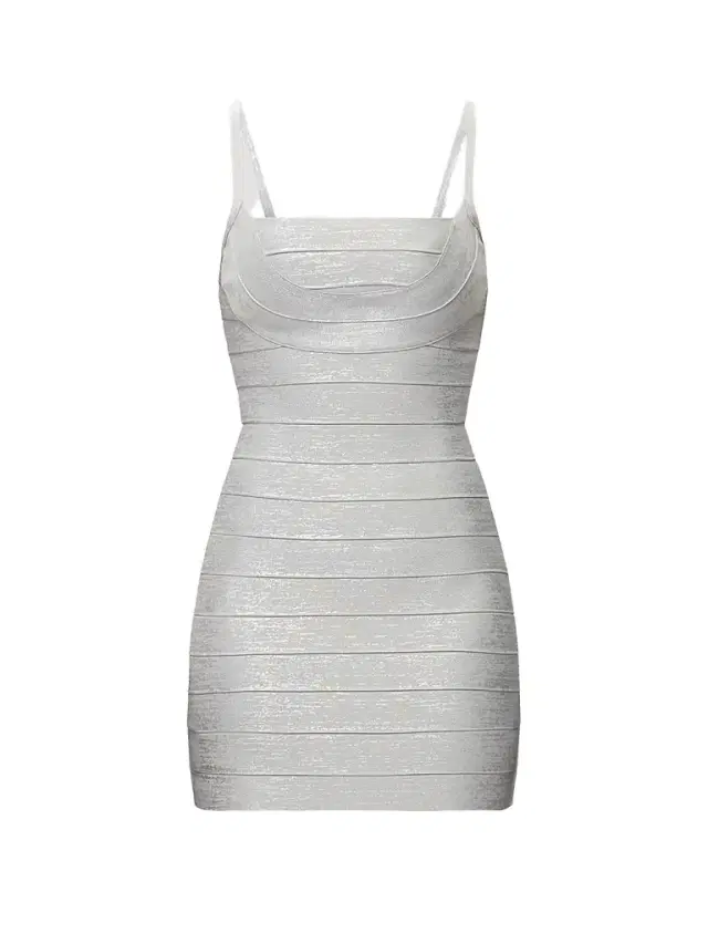 Hervé Léger Women's Bandage-Knit Metallic Body-Con Mini Dress - Silver Foil
