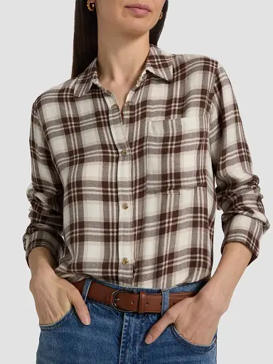 RAILS Women's Malin Plaid Shirt - Birch Hickory - Size XS | Thumbnail 6