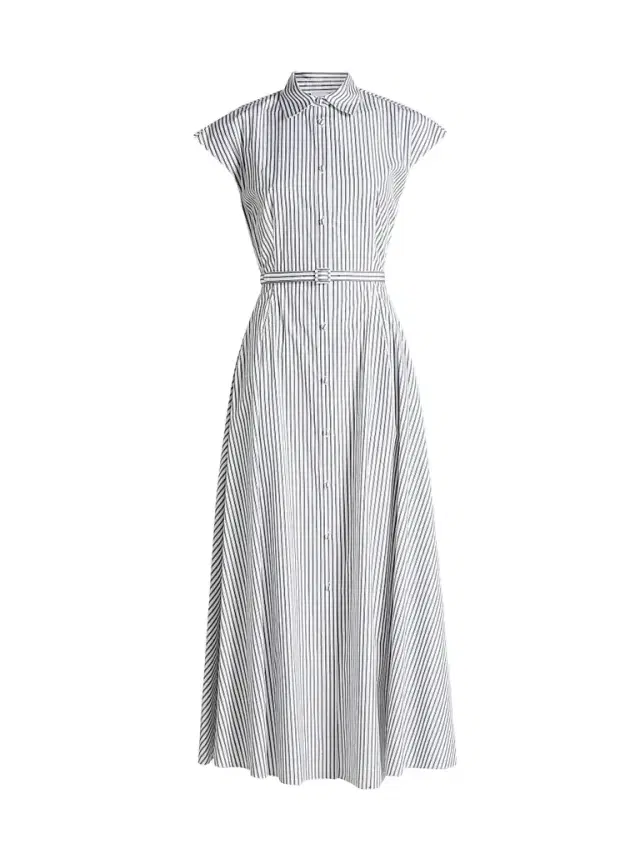 Adam Lippes Women's Palmer Striped Cotton Shirtdress - White Ink