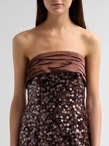 Milly Women's Hana Sequin Maxi Dress - Dark Brown | Thumbnail 5 Milly Women's Hana Sequin Maxi Dress - Dark Brown | Thumbnail 5