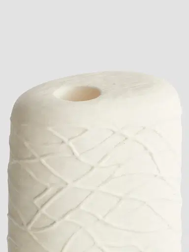 Arteriors Hesner 3-Piece Nesting Porcelain & Walnut Candleholders - White | Thumbnail 4