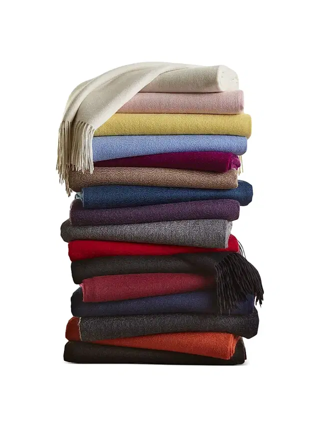 Sofia Cashmere Fringed Cashmere Throw Blanket - Wine