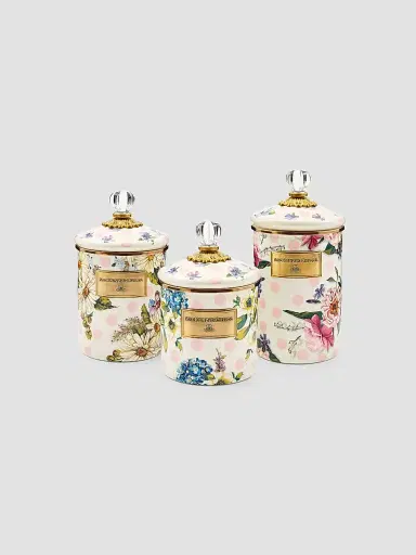 MacKenzie-Childs Wildflowers Pink Medium Canister | Thumbnail 2