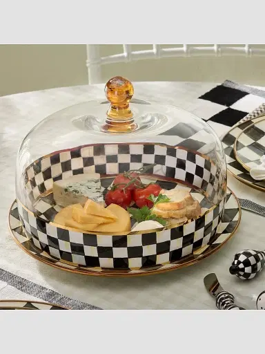 MacKenzie-Childs Courtly Check Glass Cake Dome | Thumbnail 3 MacKenzie-Childs Courtly Check Glass Cake Dome | Thumbnail 3