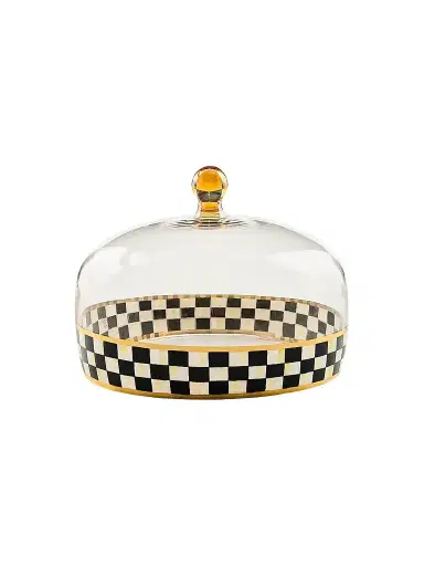MacKenzie-Childs Courtly Check Glass Cake Dome | Thumbnail 1 MacKenzie-Childs Courtly Check Glass Cake Dome | Thumbnail 1