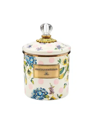 MacKenzie-Childs Wildflowers Pink Small Canister | Thumbnail 1