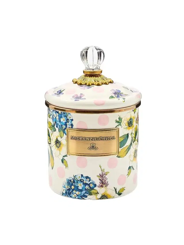 MacKenzie-Childs Wildflowers Pink Small Canister
