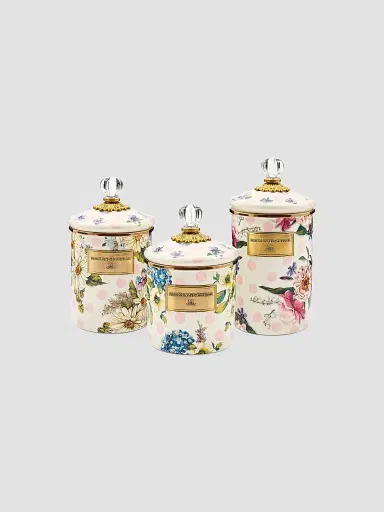 MacKenzie-Childs Wildflowers Pink Large Canister | Thumbnail 2