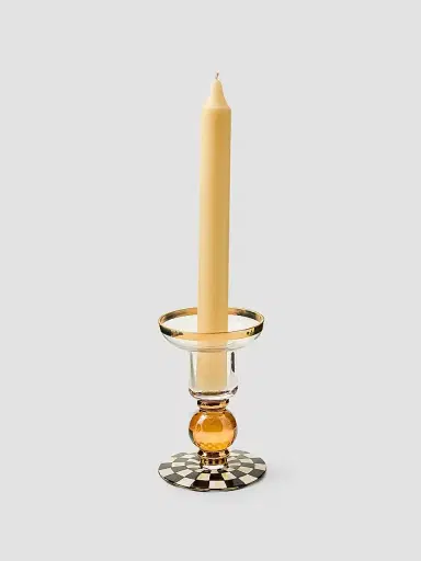 MacKenzie-Childs Courtly Check Small Glass Candlestick Holder | Thumbnail 2 MacKenzie-Childs Courtly Check Small Glass Candlestick Holder | Thumbnail 2
