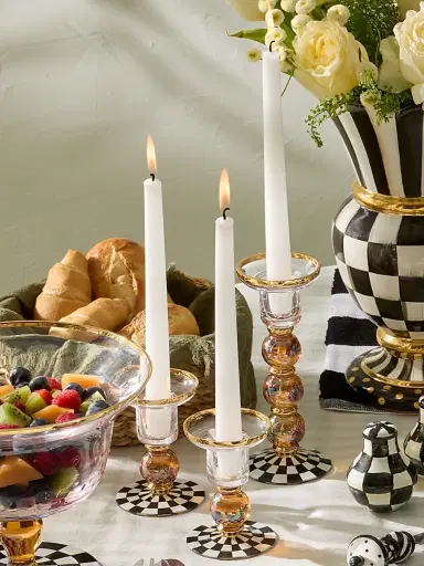 MacKenzie-Childs Courtly Check Small Glass Candlestick Holder | Thumbnail 3 MacKenzie-Childs Courtly Check Small Glass Candlestick Holder | Thumbnail 3