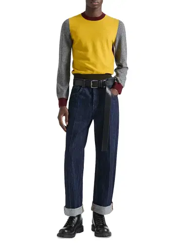Givenchy Men's Color Block Sweater in Wool | Thumbnail 2 Givenchy Men's Color Block Sweater in Wool | Thumbnail 2