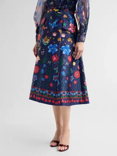 MAISON COMMON Women's Floral Mikado Midi Skirt | Thumbnail 4 MAISON COMMON Women's Floral Mikado Midi Skirt | Thumbnail 4