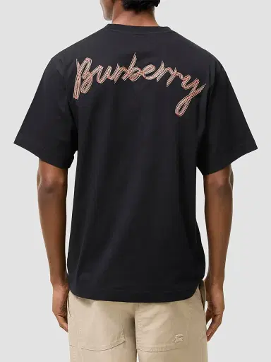 Burberry Men's Ryan Script Cotton Crewneck T-Shirt | Thumbnail 3 Burberry Men's Ryan Script Cotton Crewneck T-Shirt | Thumbnail 3