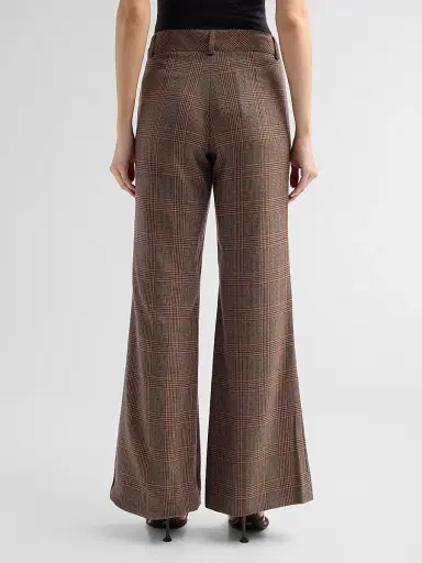MAISON COMMON Women's Glen Plaid Wool Trousers | Thumbnail 3